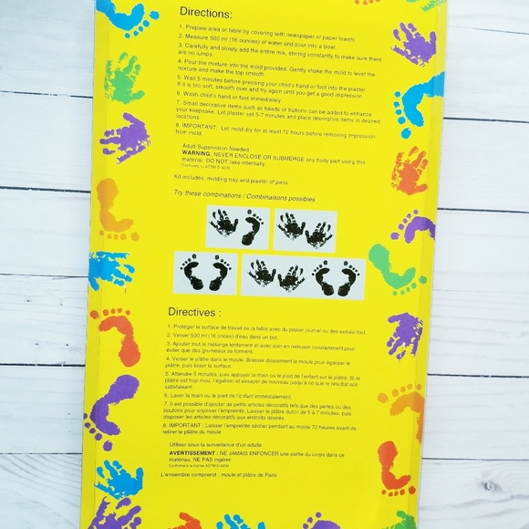 Hallmark Cement Baby Kid Hand Foot Imprint Kit - Picture 2 of 5
